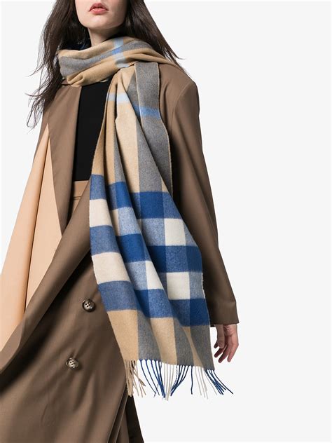 burberry blue check scarf